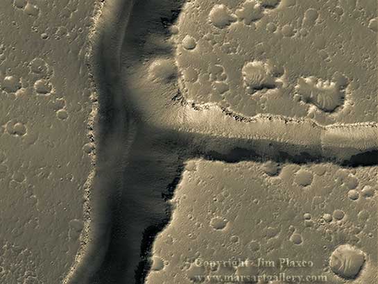 Hephaestus Fossae Troughs Mars