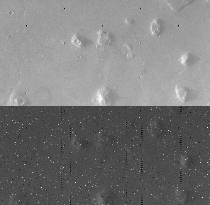 Viking Processed vs Raw image of the Mars Cydonia Region